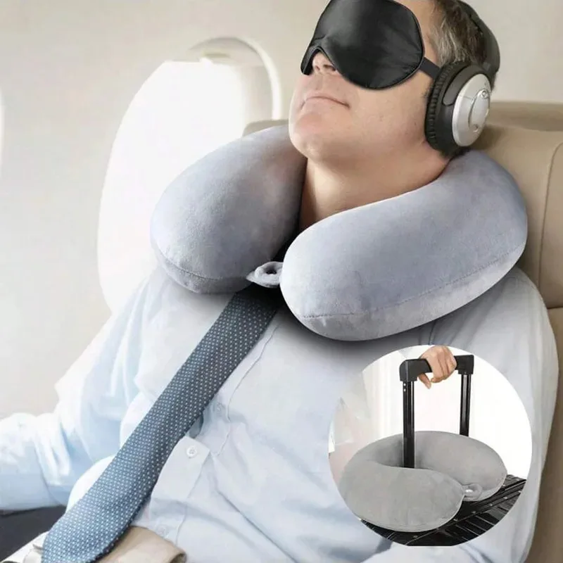 1pc Reise Kissen Neck Kissen Flugzeug Kissen Reisen Auto Home Office Reise Hals Flug Kissen Snap Strap Soft cover