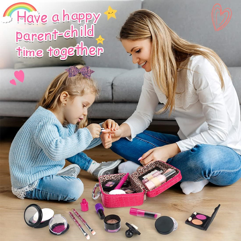 Make-up-Set für Mädchen, Rollenspiel, Make-up-Spielzeug-Set, ungiftiges Kosmetikspielzeug, Kinder lernen, Lernspielzeug für Prinzessin, Geburtstagsgeschenk