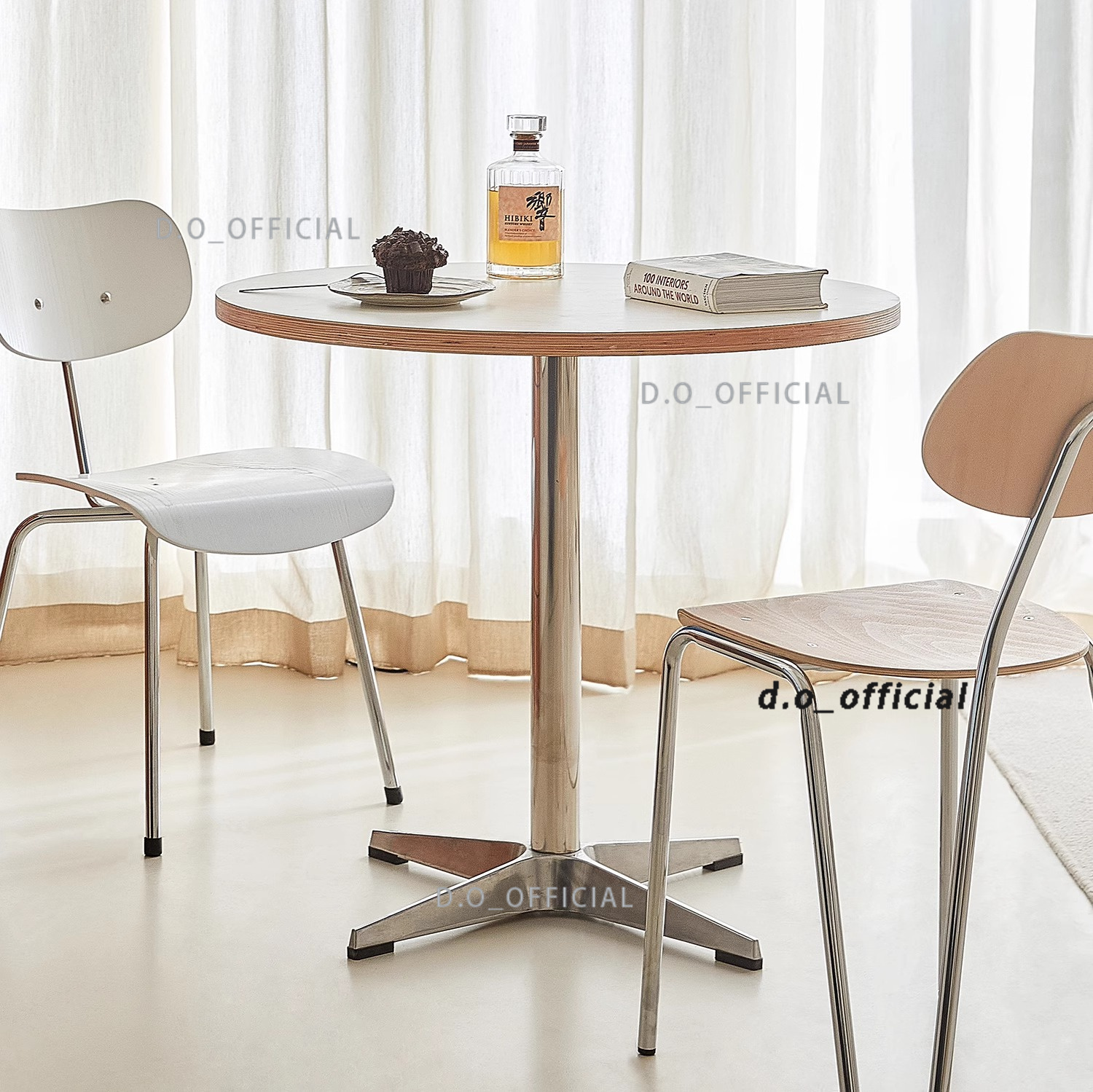 Runder Esstisch im Vintage-Stil für Zuhause, kleiner Wohnungstisch, nordischer, einfacher, moderner Designer-Couchtisch