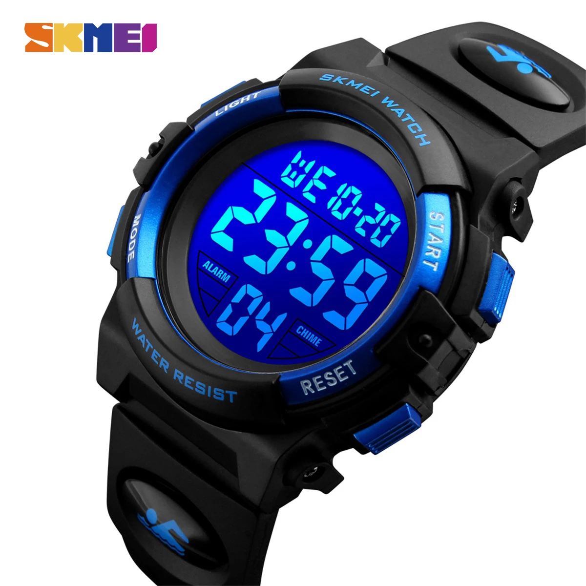 Skmei crianças led eletrônica relógio digital cronógrafo relógios esportivos 5bar à prova dwaterproof água crianças relógios de pulso para meninos meninas