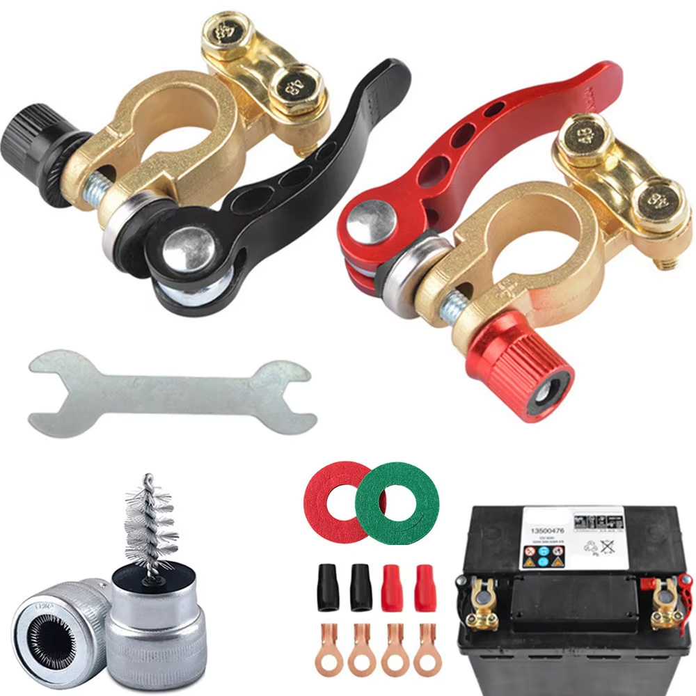 1 par de conectores de terminal de liberação rápida clipe 12v 24v terminais de bateria de carro braçadeira conector de liberação rápida desconexão