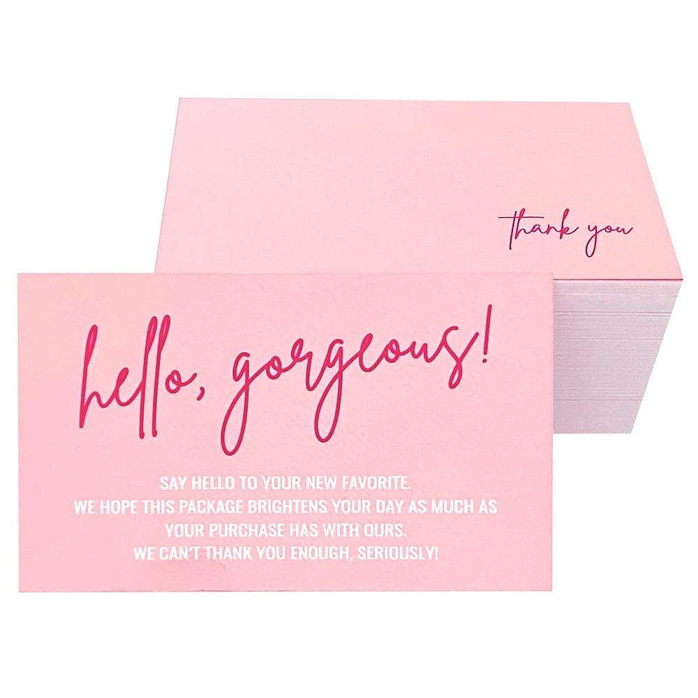 30 unids/pack tarjetas de agradecimiento tarjeta de agradecimiento exprés rosa de negocios para clientes y clientes paquete en línea bolsas de correo de inserción