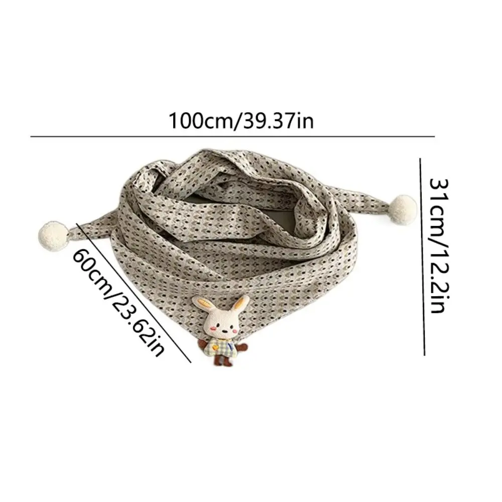 Bufanda colorida fina y bonita para niños, bufandas triangulares con estampado de conejo, cómodas de llevar, pañuelo cálido para invierno