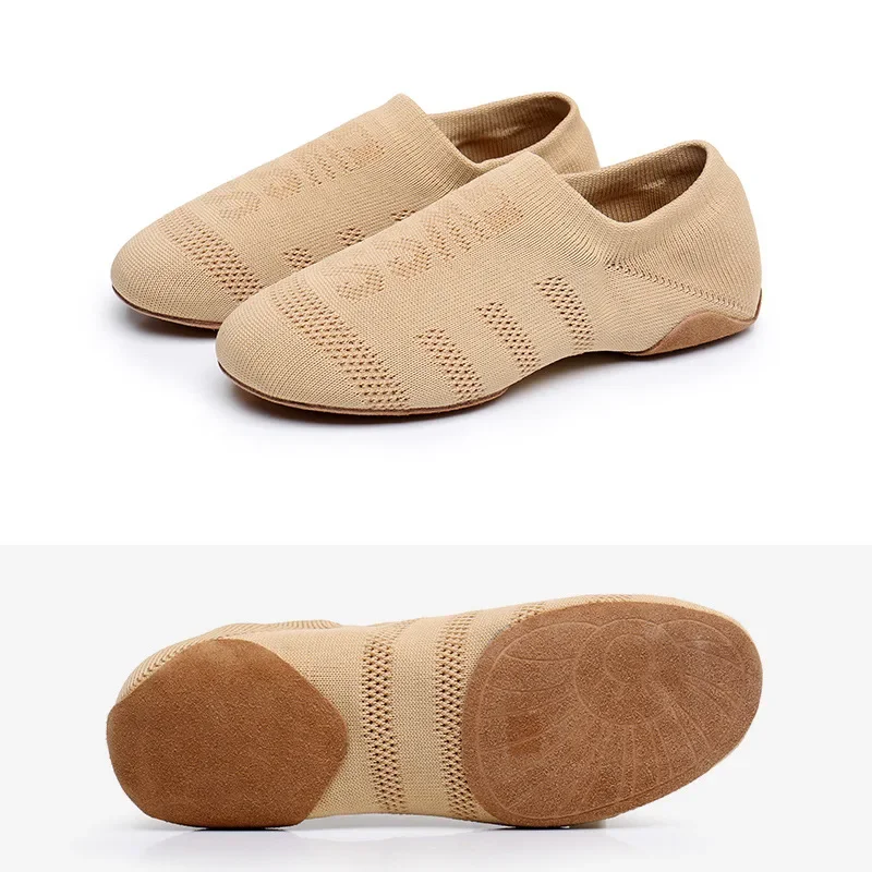 Damskie buty do tańca latynoskiego jazzowego damskie buty do tańca towarzyskiego joga balet oddychająca latająca siatka płaskie praktyki nowoczesne dziewczęce trampki
