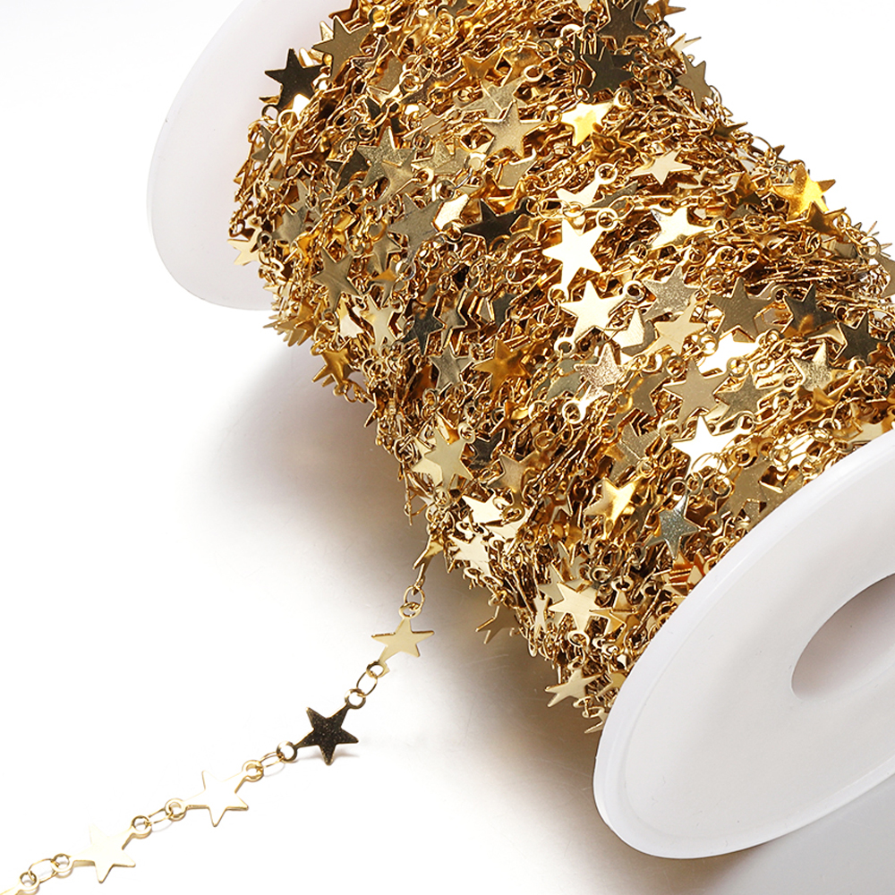 1meter Gold Farbe Edelstahl Ketten Stern Link Ketten DIY für Frauen Halskette Armband Schmuck Herstellung Komponenten DIY Keine verblasst
