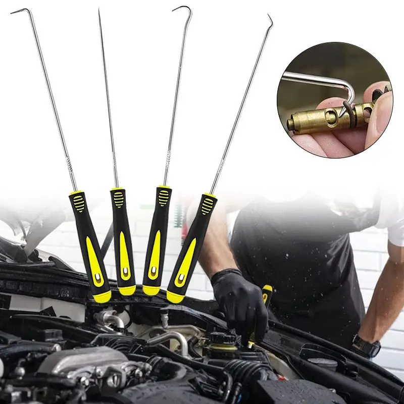 4 stücke Pick und Haken Set Auto Auto Öl Dichtung/O-Ring Dichtung Dichtung Pick Haken Puller Remover Reifen stein Reinigung Auto Wartung Werkzeuge