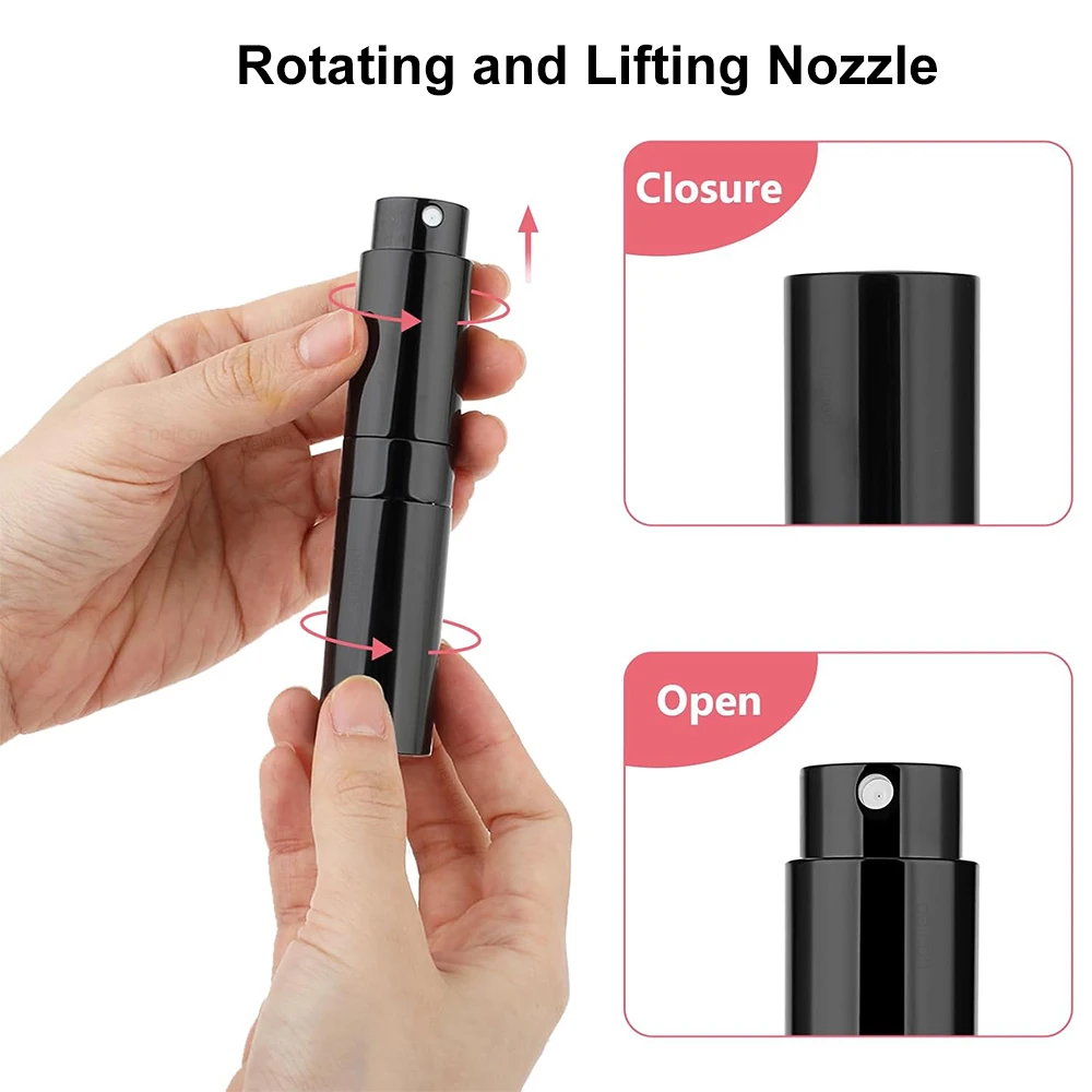 Atomizzatore di profumo Mini bottiglia vuota di profumo bottiglie riutilizzabili di profumo di Alcochol portatile per bottiglia di ricarica di profumo da viaggio 8ml
