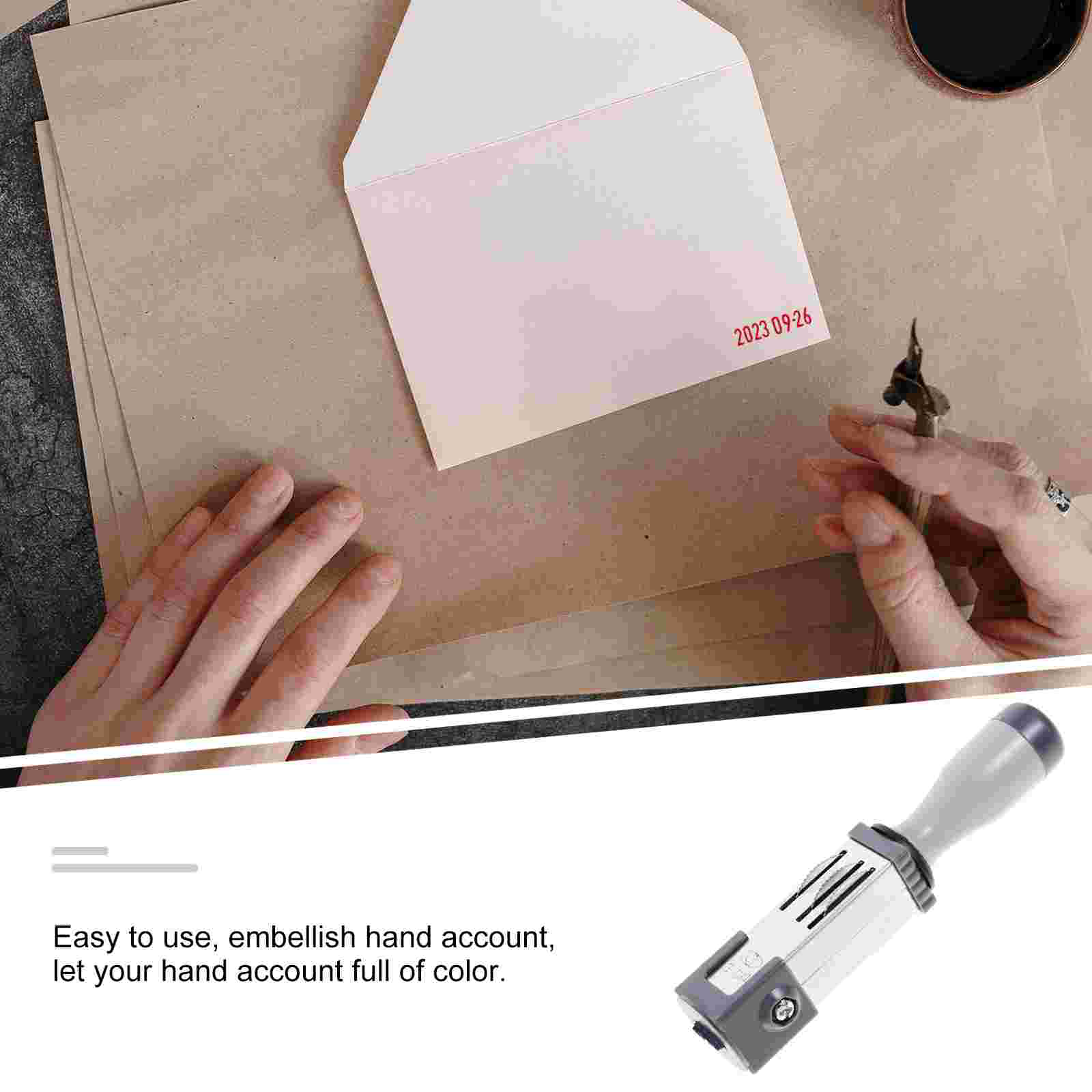 日付スタンプ素材 (丸型 21mm) ファイルアクセサリー ハンドヘルドスタンパー 日常使用時間アクセサリー