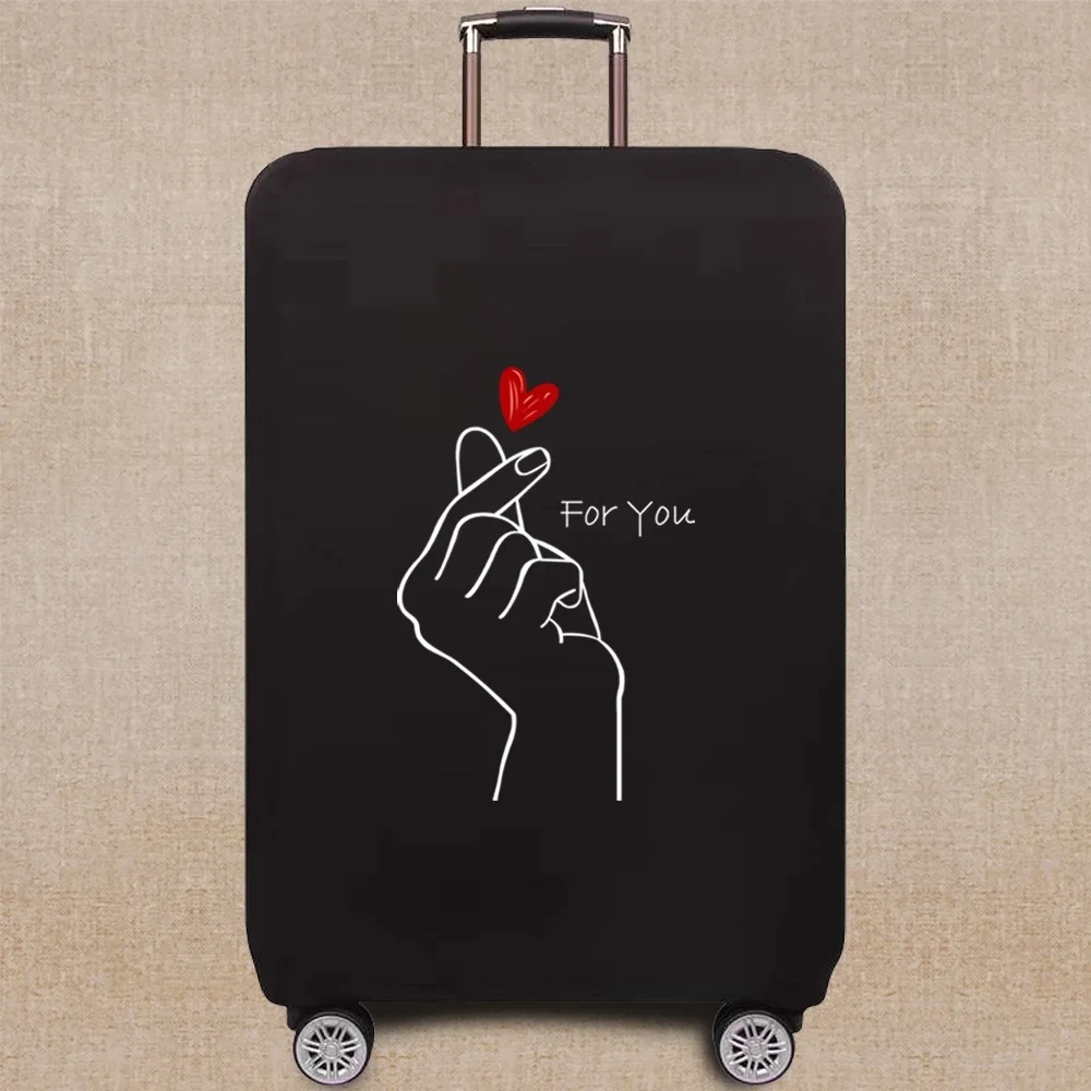 Capa protetora de poeira para bagagem, Whitepicture Pattern Series, Trolley Case, capa elástica, mala, acessórios de viagem, 18-28 in