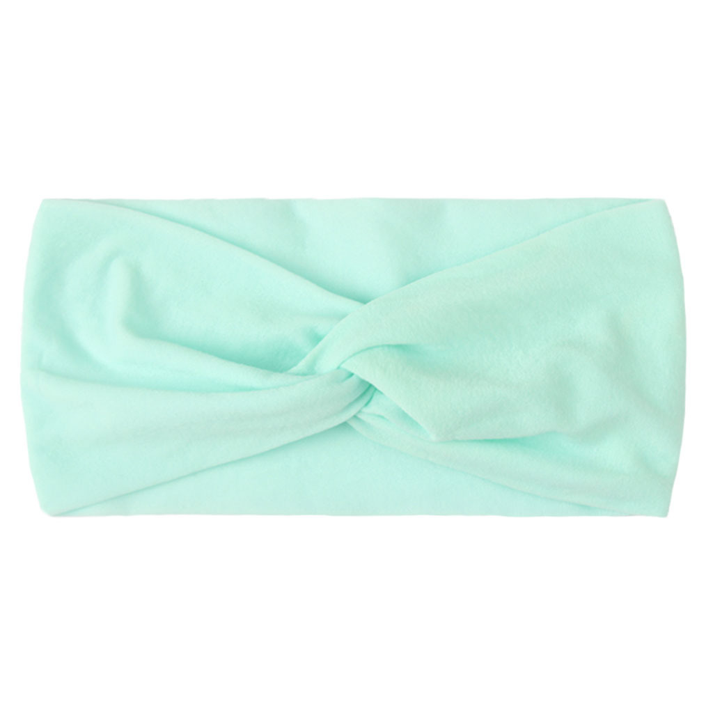 1 pçs primavera verão doce cor bebê bandana meninas torcido atado macio elástico bebê menina headbands acessórios para o cabelo