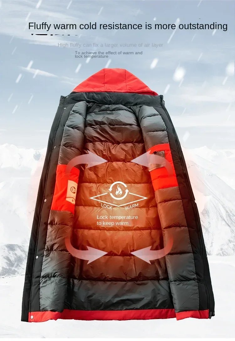 2024ฤดูหนาวผู้ชายWindbreakerยาวหนานักว่ายน้ําPre-การแข่งขันยาวลงเสื้อแจ็คเก็ตหมวกที่ถอดออกได้ชายเสื้อ