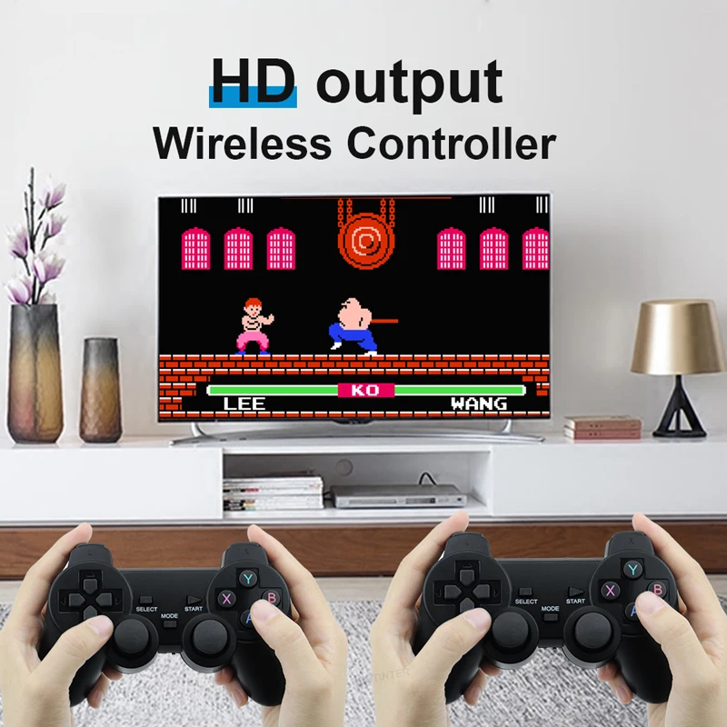 M8 4K Mini Game Stick 40000 gier wbudowanych z podwójnymi bezprzewodowymi kontrolerami 2.4G Konsola do gier wideo