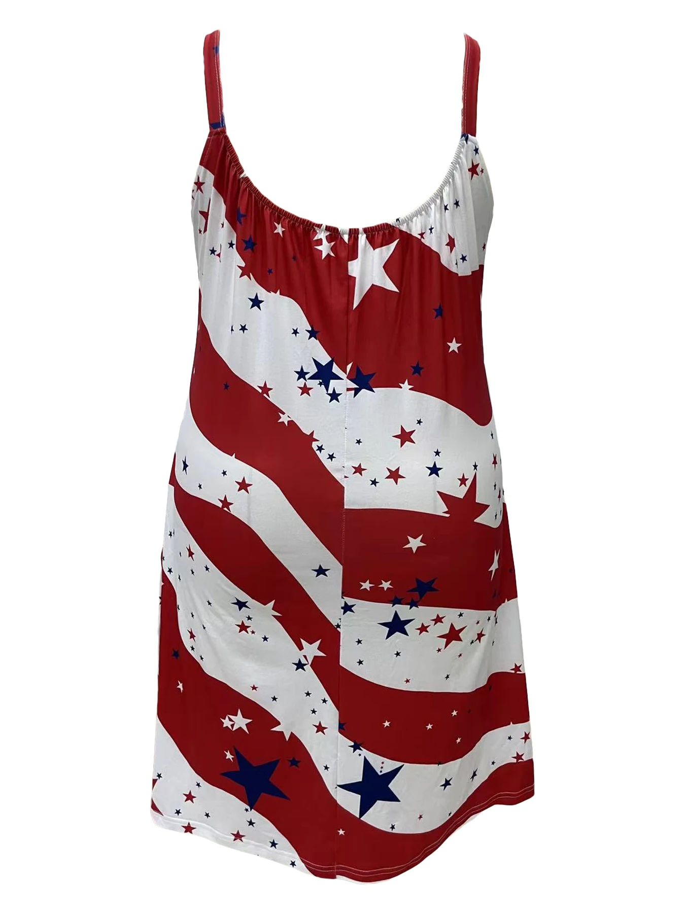 Plus Size Star Print Slip Kleid lässig ärmelloses Kleid mit Rundhals ausschnitt für Frühling & Sommer Damen Plus Size Kleidung