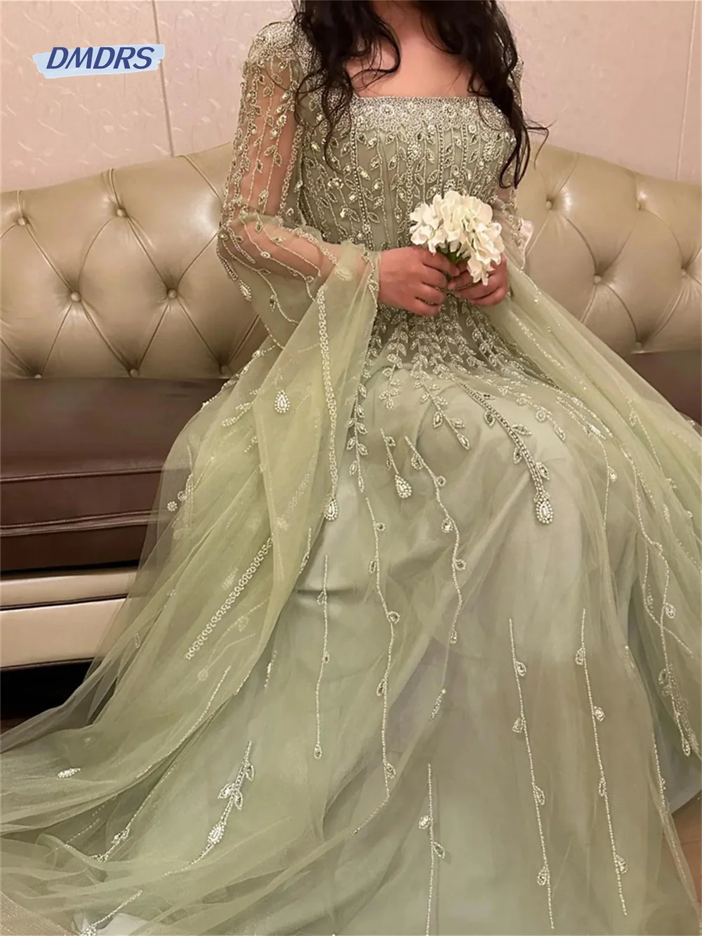 ชุดชุดออกงานกลางคืนทรง A-Line ยาว Charming ชุดเดรสปาร์ตี้พร้อมลูกปัดคลาสสิกสั่งตัด2025