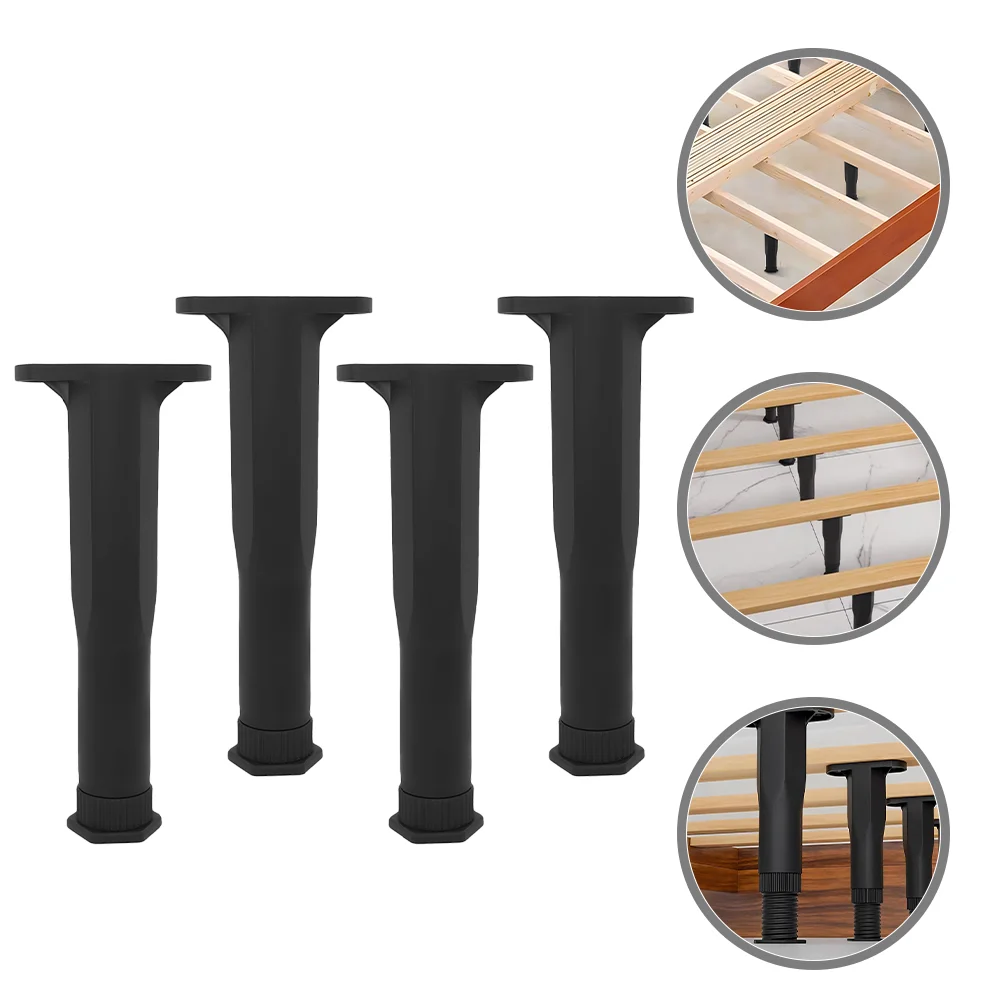 4 Pcs Bed Frame Support Legs Adjustable Replacement Center for Base Frames Furniture Slats Reinforcement Kit