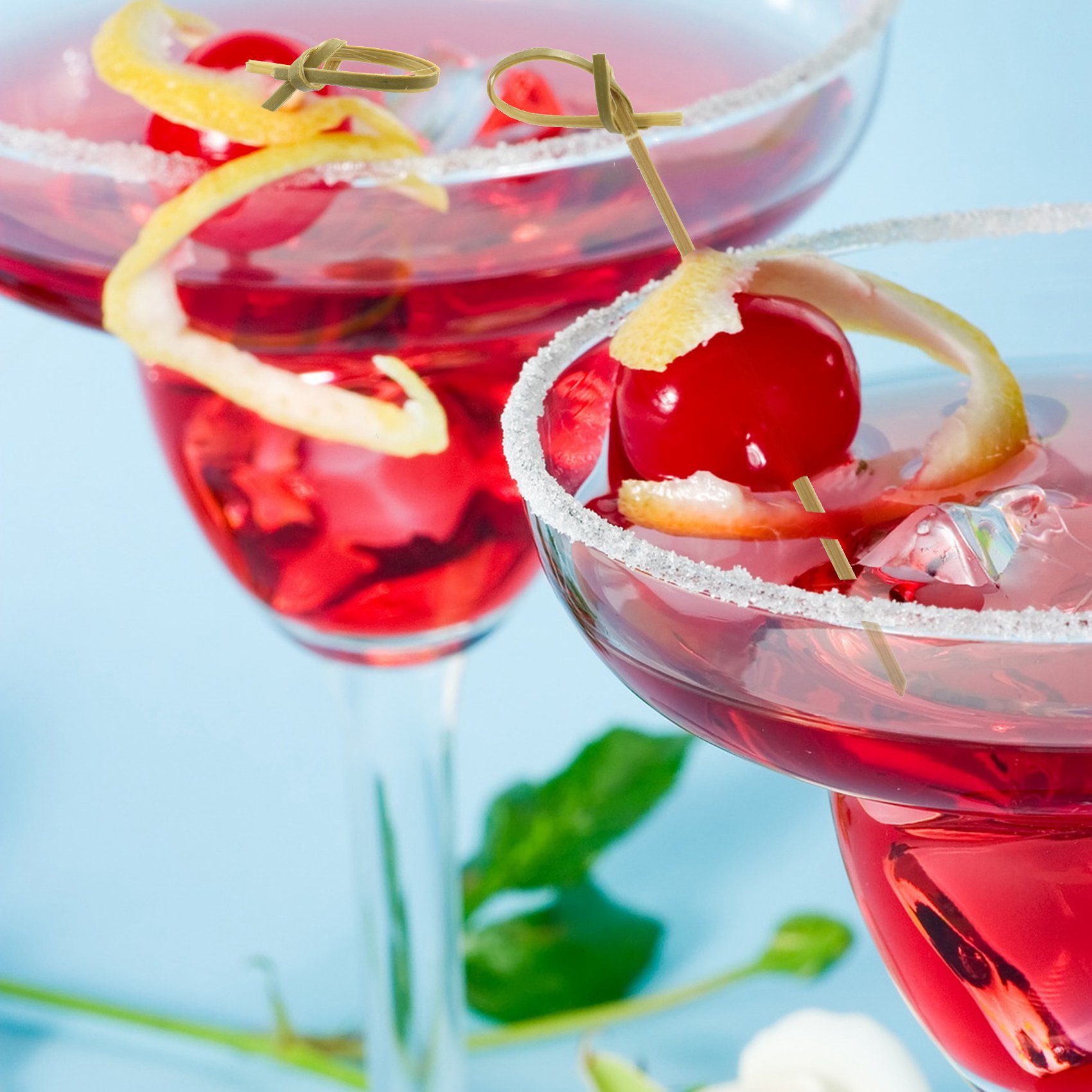 Mais novo pacote de 300 palitos de coquetel de bambu palitos de dente de coquetel espetos de bambu palitos para aperitivos 4 Polegada