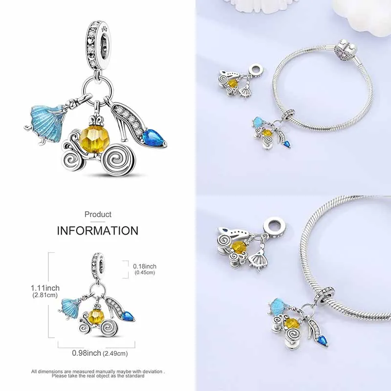 Chất Liệu Bạc 925 Nhiều Màu Sắc Hoa Hướng Dương Ma Quỷ Mắt Màu Sắc Màu Máy Bay Trái Đất Quyến Rũ Phù Hợp Với Nguyên Bản Mặt Dây Chuyền Trang Sức Tạo Nên Vòng Tay