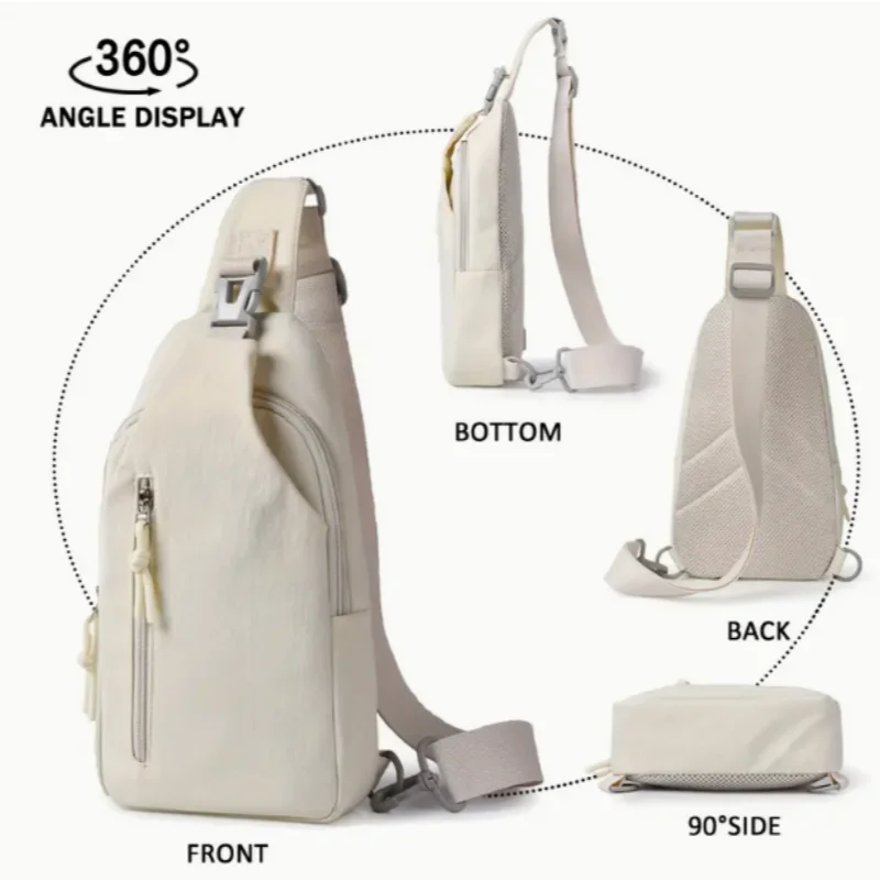 Modelos quentes de homens e mulheres com os mesmos modelos de bolsa transversal casual, bolsa de peito de nylon de grande capacidade, deslocamento, viagens