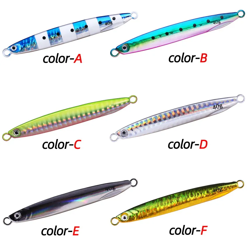 Jig Shore Jigging Colher Casting Drag 7G 10G 14G 17G 21G 30G 40G SeaBass Isca Artificial Isca Equipamento de Pesca