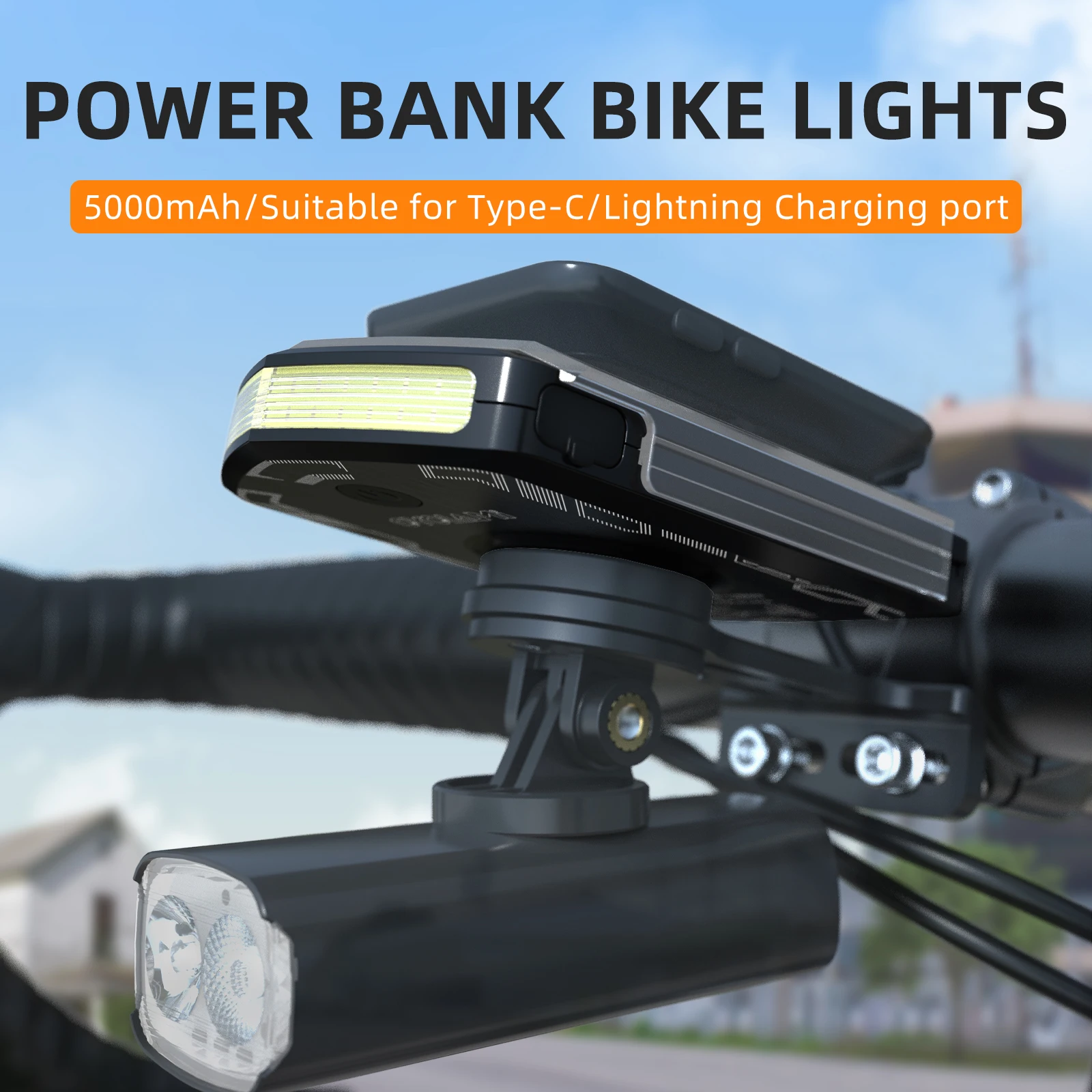CYCLAMI RVL01 自転車ライトサイクリングヘッドライト 5000mAh タイプ C 充電フロントランプガーミン XOSS IGS コンピュータライト充電