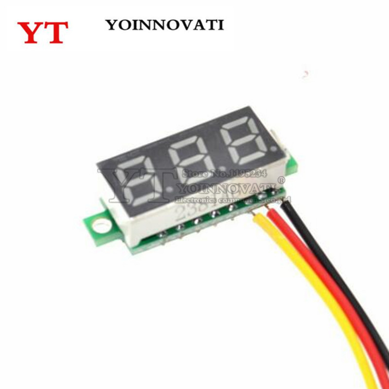 Mini Módulo de pantalla LED Digital de 0,28 pulgadas, voltímetro DC 0-100V, probador de voltaje, Panel LED de 0,28 pulgadas, tablero de pantalla LED de 7 segmentos