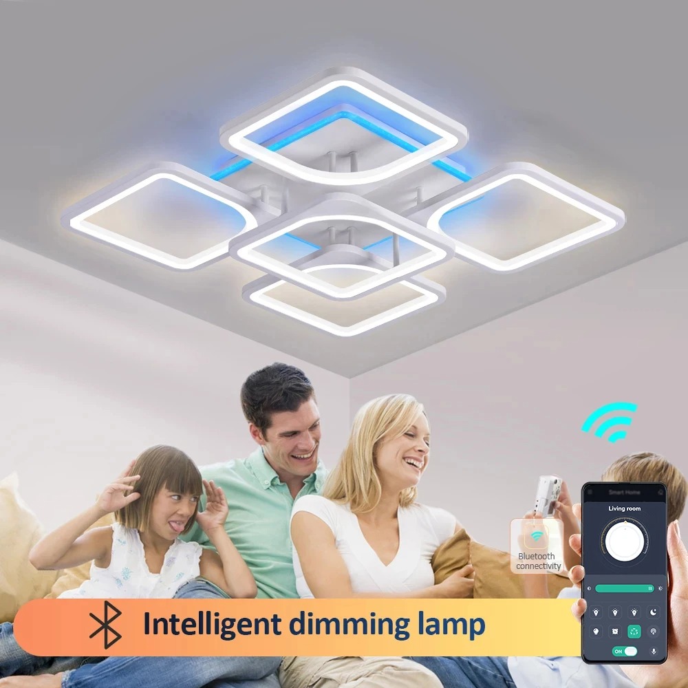 Moderne LED-Deckenleuchte, dimmbar, intelligente Acryl-Deckenbeleuchtung für Wohnzimmer, Schlafzimmer, Heimdekoration, Deckenleuchter