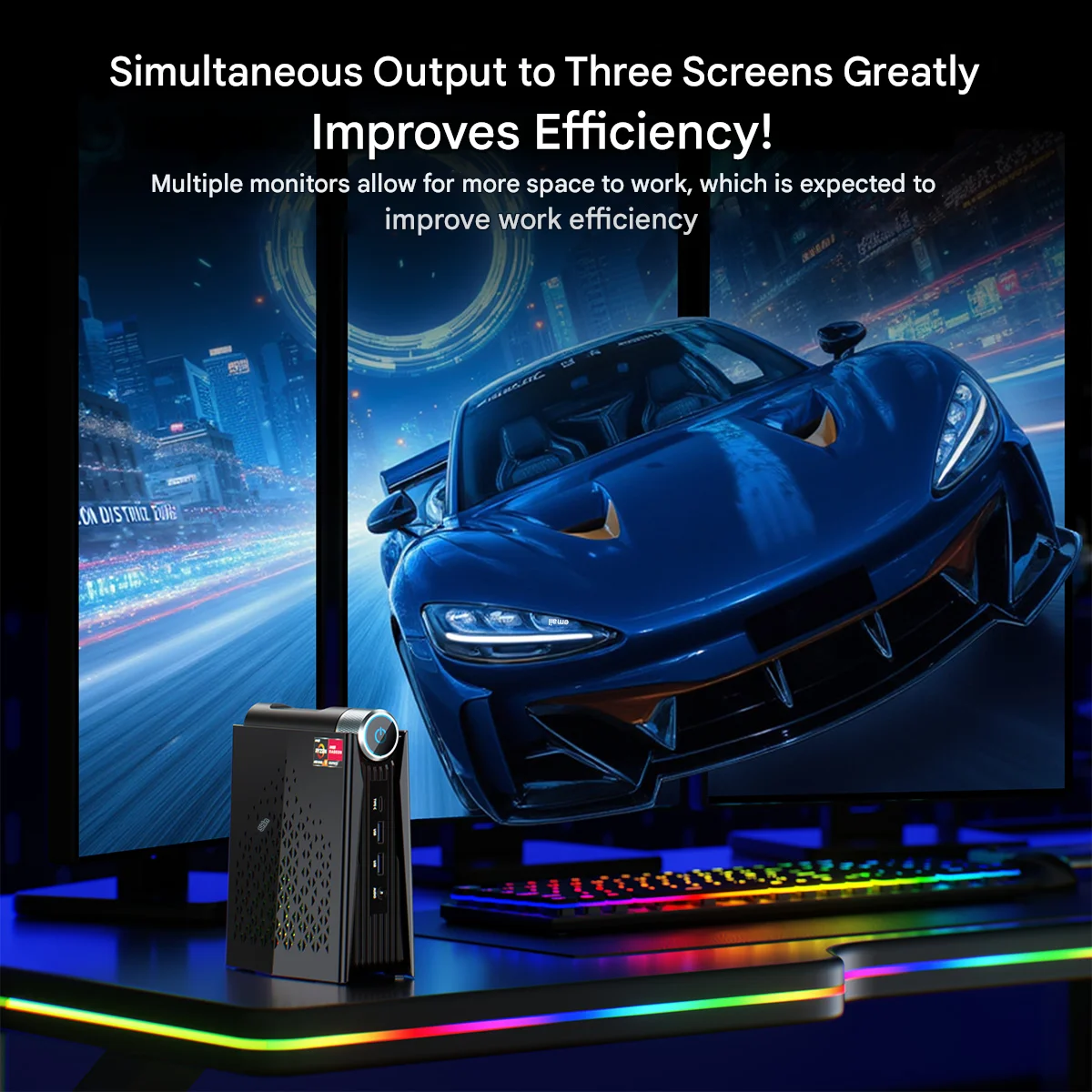 ACEMAGIC S3A Mini PC Gaming AMD R7 8745HS/8845HS R9 8945HS RAM 32GB DDR5 1TB SSD Komputer dla graczy Sterowanie oświetleniem RGB WiFi6 BT5.2