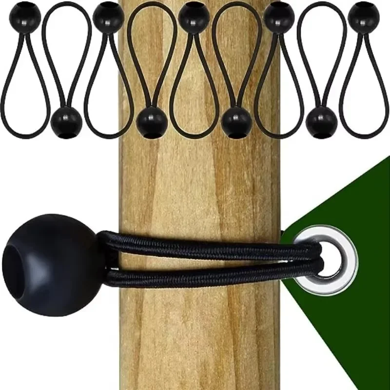 50/10pcs Bungee Ball Tarps Canvas Tarpaulin Flagpole Ties Cord Ends Elastic Rope Lace Fixed Boat Pole Camping Tent Accessories