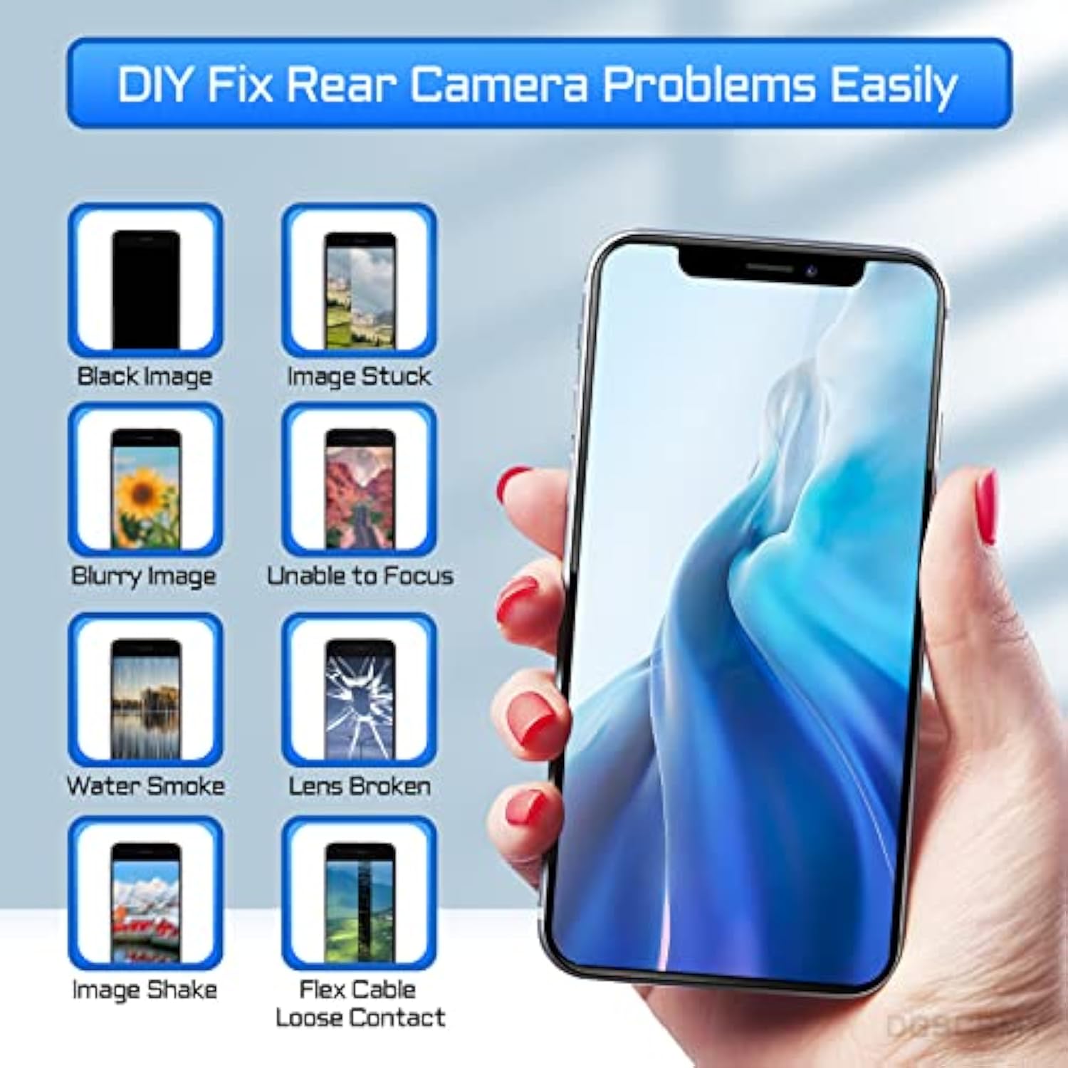 Für iPhone Hinten Kamera 6 6S 6SP 6P 7 7P 8 8P X XS XS MAX XR Facing Kamera Ersatz Objektiv Metall Fall Flex Kabel