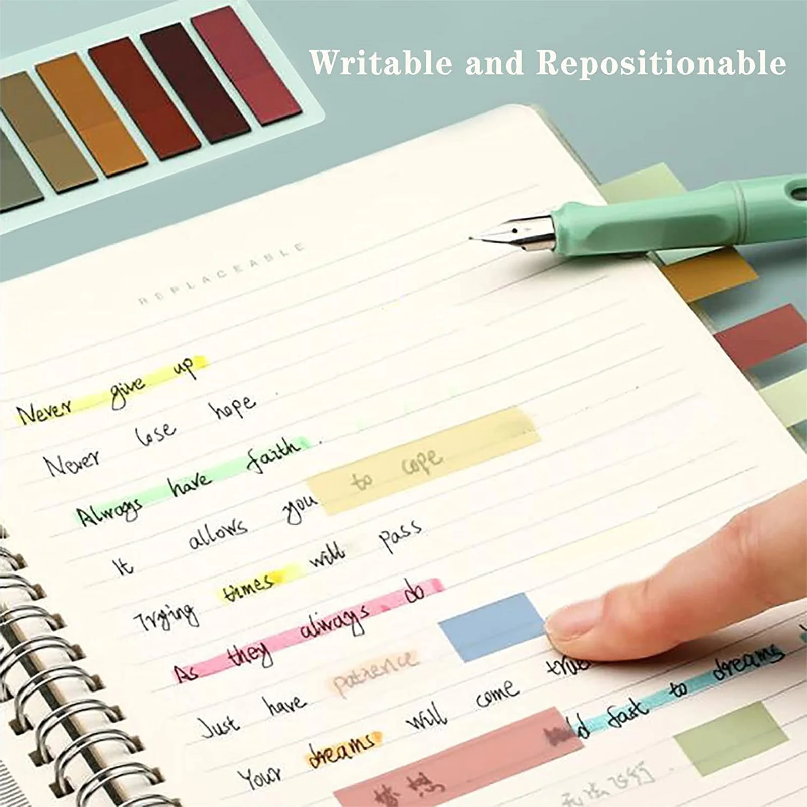 800Pcs Sticky Notes Index Tabs Page Book Markers, Transparent Label Stickers for Page Marking Classify File