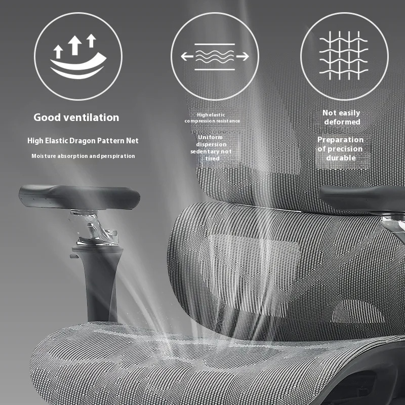 Ergonomic Office Chair Mesh Seat Adjustable Headrest Commercial Chair Footrests Support Comfortable Lumbar Chaise Ergonomique