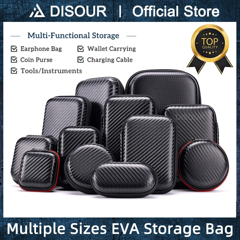 Borsa portaoggetti in EVA di alta qualità Borsa per auricolari portatile Portamonete Portafoglio Strumenti per cavi Custodia per strumenti Custodia di dimensioni multiple