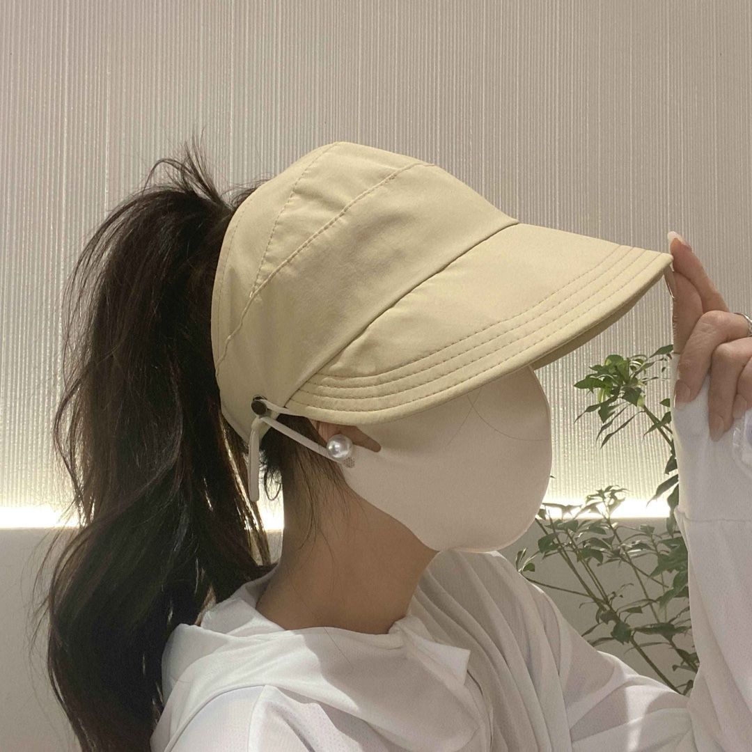 Quick Drying Hat Summer Empty Hat Ladies Upgraded Version Hang Mask Outdoor Sun Hat Thin Baseball Sun Hat
