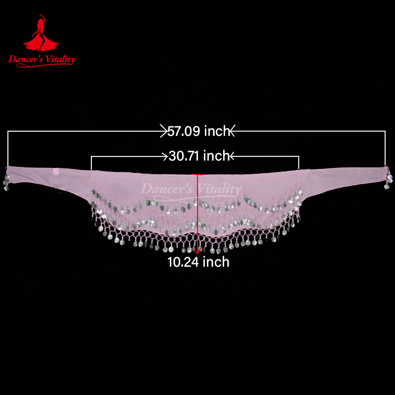Пояс для танца живота для женщин, шифоновый золотой монеты, одежда для восточных танцев, аксессуары для девочек, шифоновый серебряный монельный шарф для танца живота
