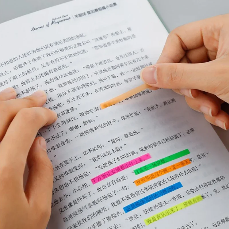 160/300 Viên Màu Miếng Dán Trong Suốt Huỳnh Quang Chỉ Số Tab Cờ Chú Văn Phòng Phẩm Trẻ Em Quà Tặng Học Vật Dụng Văn Phòng