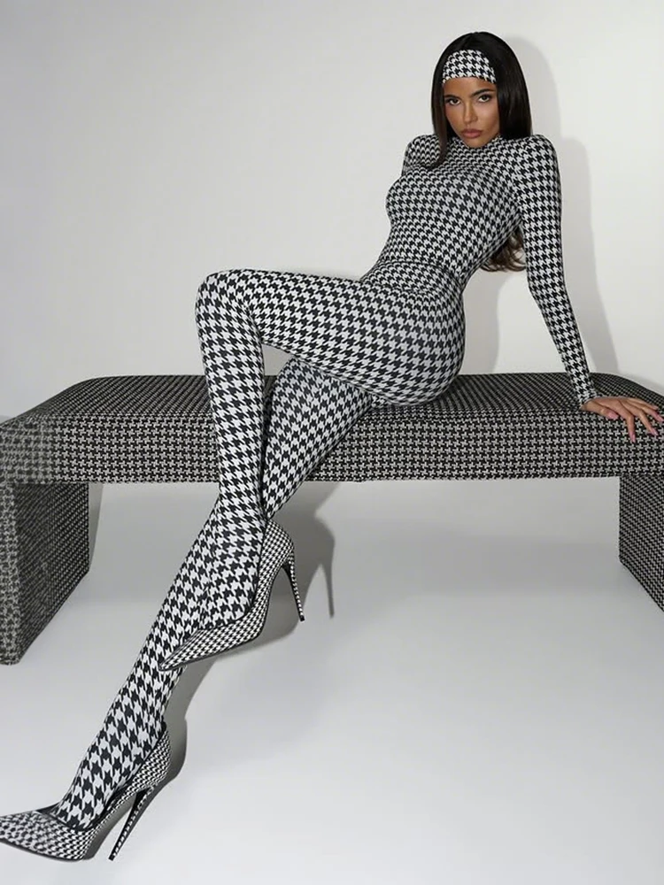 Weird Puss Sexy Fuß Overall Frauen Snake Print Herbst Trend Oansatz Volle Hülse Stretch Dünne Straße Clubwear Zip Schlank Overalls