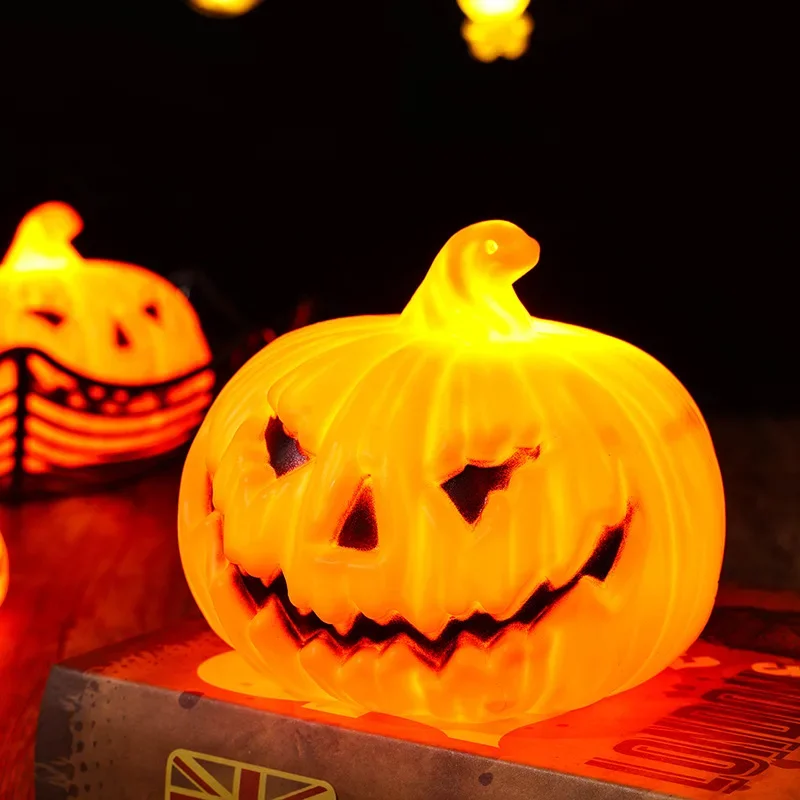 Linterna electrónica de calabaza de Halloween, luces nocturnas, decoración de fiesta, lámpara de calabaza, adorno de Festival, decoraciones de truco o trato