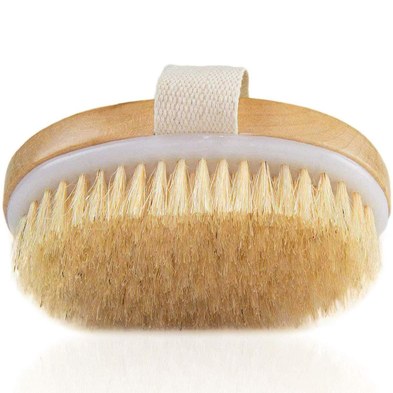 Clearance_Wood Handborstel Exfoliërende badborstel Droge en natte badborstel Airbag Massager Varken Bakkebaarden Scrub Brush_Continuous up