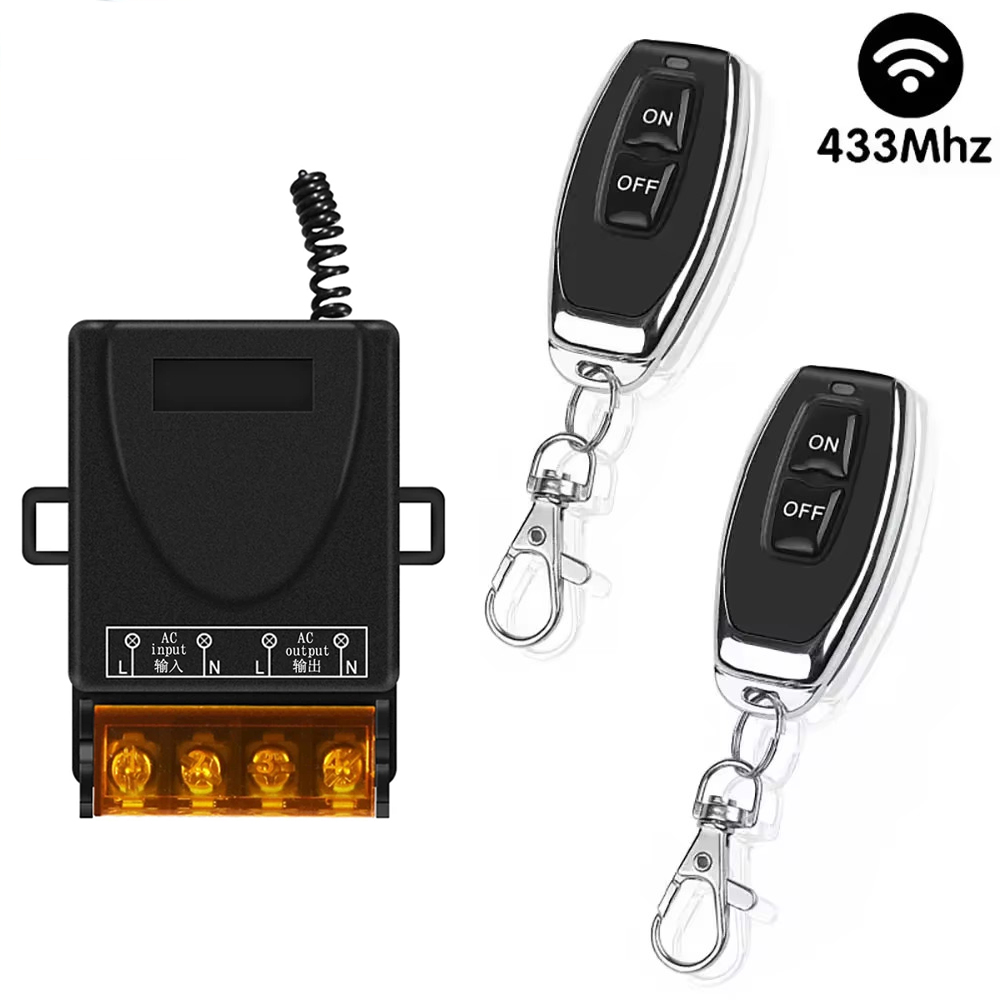 RF Wireless Remote Control Switch 433Mhz  AC 110V 220V  High Current Relay Receiver for Door Motor LED Electric Appliance