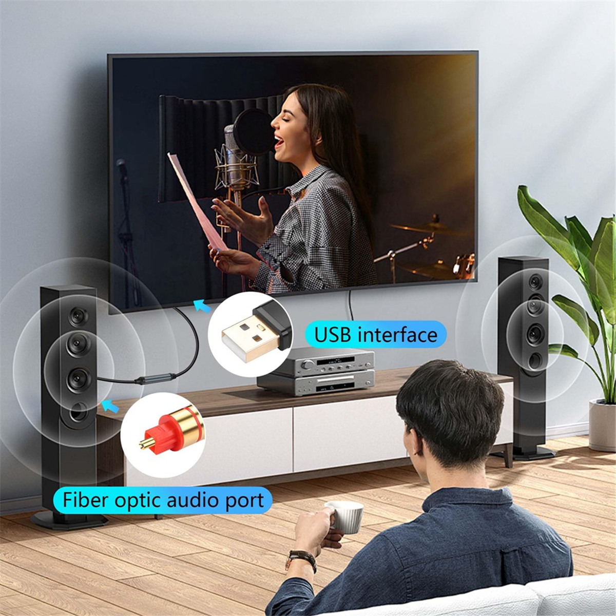 BABQ USB vers adaptateur Audio optique USB A vers Fiber optique Audio SPDIF connexion de Port câble convertisseur Audio pour ordinateur portable