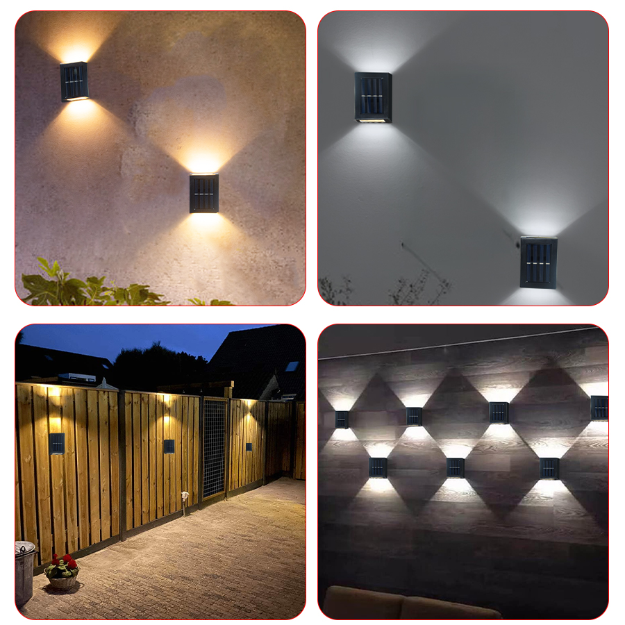 Solar Light Outdoor Up and Down Wall Washer Light Waterproof Solar Lamp for Garden Street Landscape Balcony Yard Porch Decor