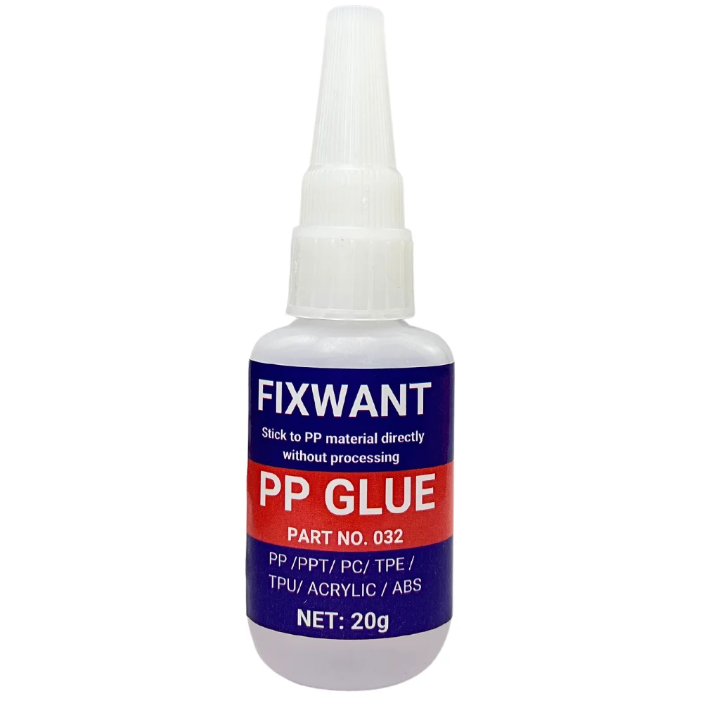 FIXWANT PP/PPT/PC/TPE/TPU/ACRILICO/ABS Componentes electrónicos Adhesivo metálico Súper pegamento instantáneo rápido para plástico 20g