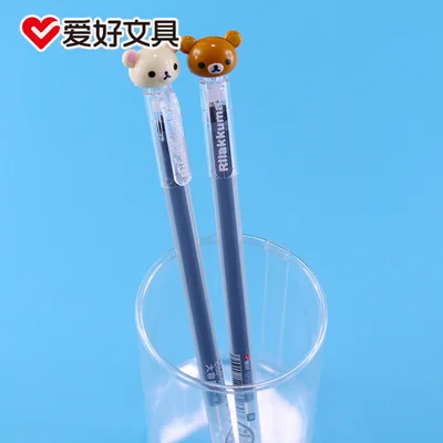 2 Chiếc AIHAO GP2030 Rilakkuma Bút Gel 0.5Mm Mịn Điểm Đen Bút Cho Journaling Đáng Học Sinh Đồ Dùng Văn Phòng Phẩm