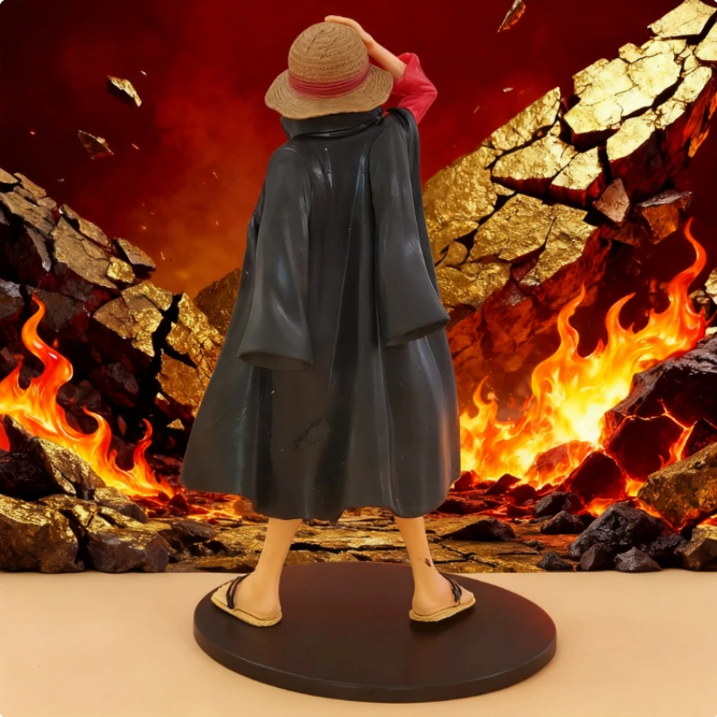 Bandai 15cm integrado luffy chapéu vestindo boneca de ação estátua anime personagem pvc modelo boneca série brinquedo presente para crianças