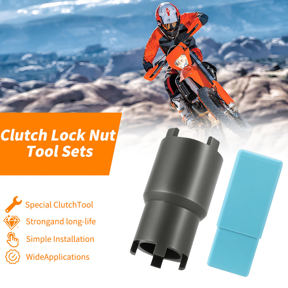 Gereedschap voor het verwijderen van motorfietsen, zwarte tweekoppige koppelingsborgmoersleutel, moto-reparatiegereedschap voor KTM Yamaha HONDA Suzuki Kawasaki