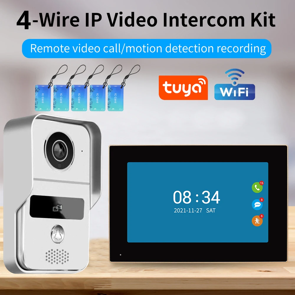Tuya App Wifi Video Intercom Kits Visuele Deurbel Systeem 1080P Entry Deurtelefoon Deur Camera voor Thuis Villa appartement