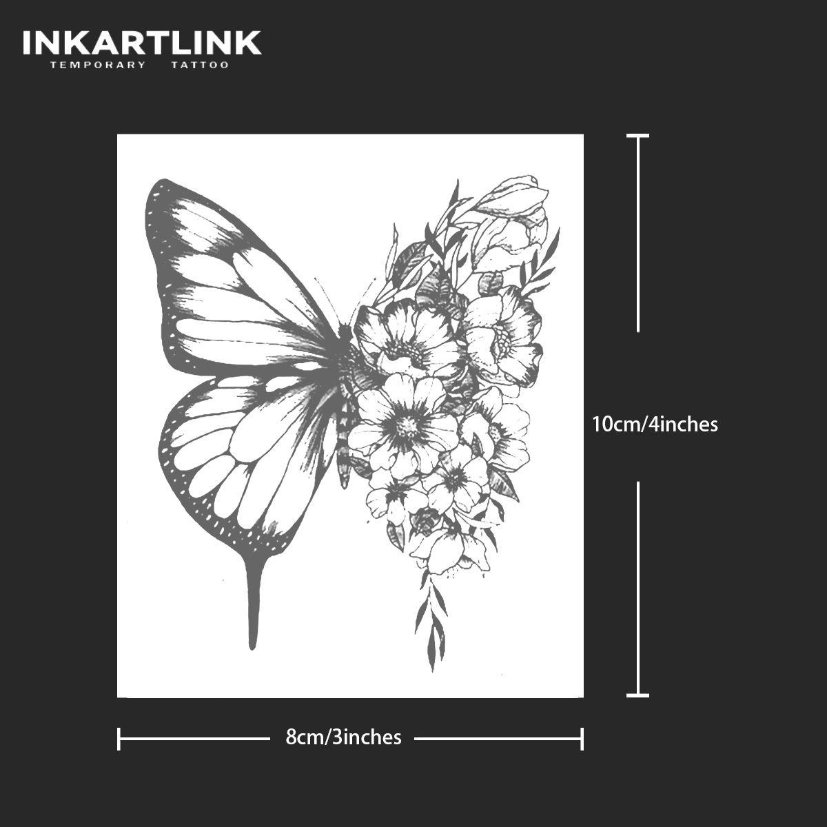 Tatuaje temporal de mariposa, dura hasta 15 días, nueva tecnología, pegatina semipermanente mágica impermeable.