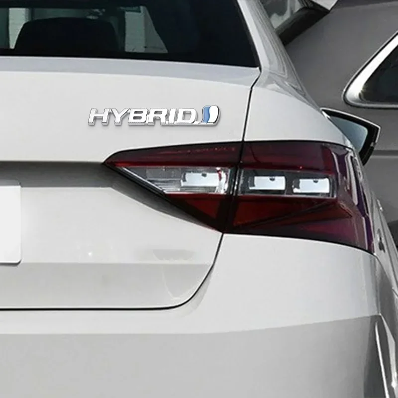 3D メタルハイブリッドロゴサイドフェンダーリアトランクエンブレムバッジ車のステッカーデカールトヨタプリウスカムリクラウンオーリス Rav4s TRD
