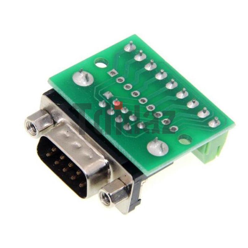 D-Sub 9-polige lötfreie Steckverbinder DB9 RS232 Seriell auf Terminal Buchse Stecker Adapter Stecker Breakout Board Schwarz + Grün