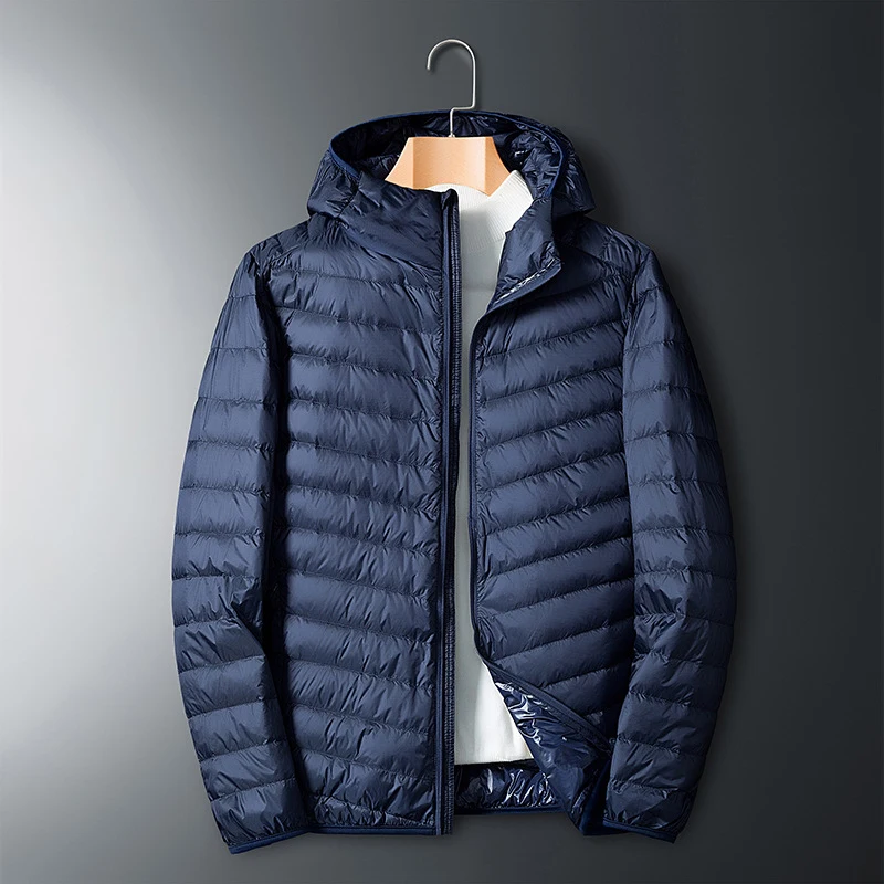 Winter männer Ultra Licht Ente Unten Jacken Mode Männer Warme Wandern Windjacke Mit Kapuze Parka Männer Leichte Wasserdichte Jacke